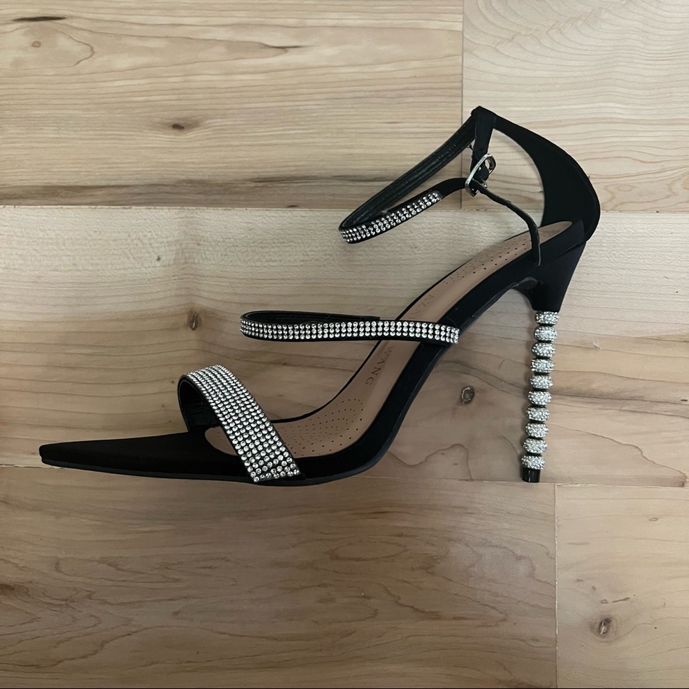Black strap heels